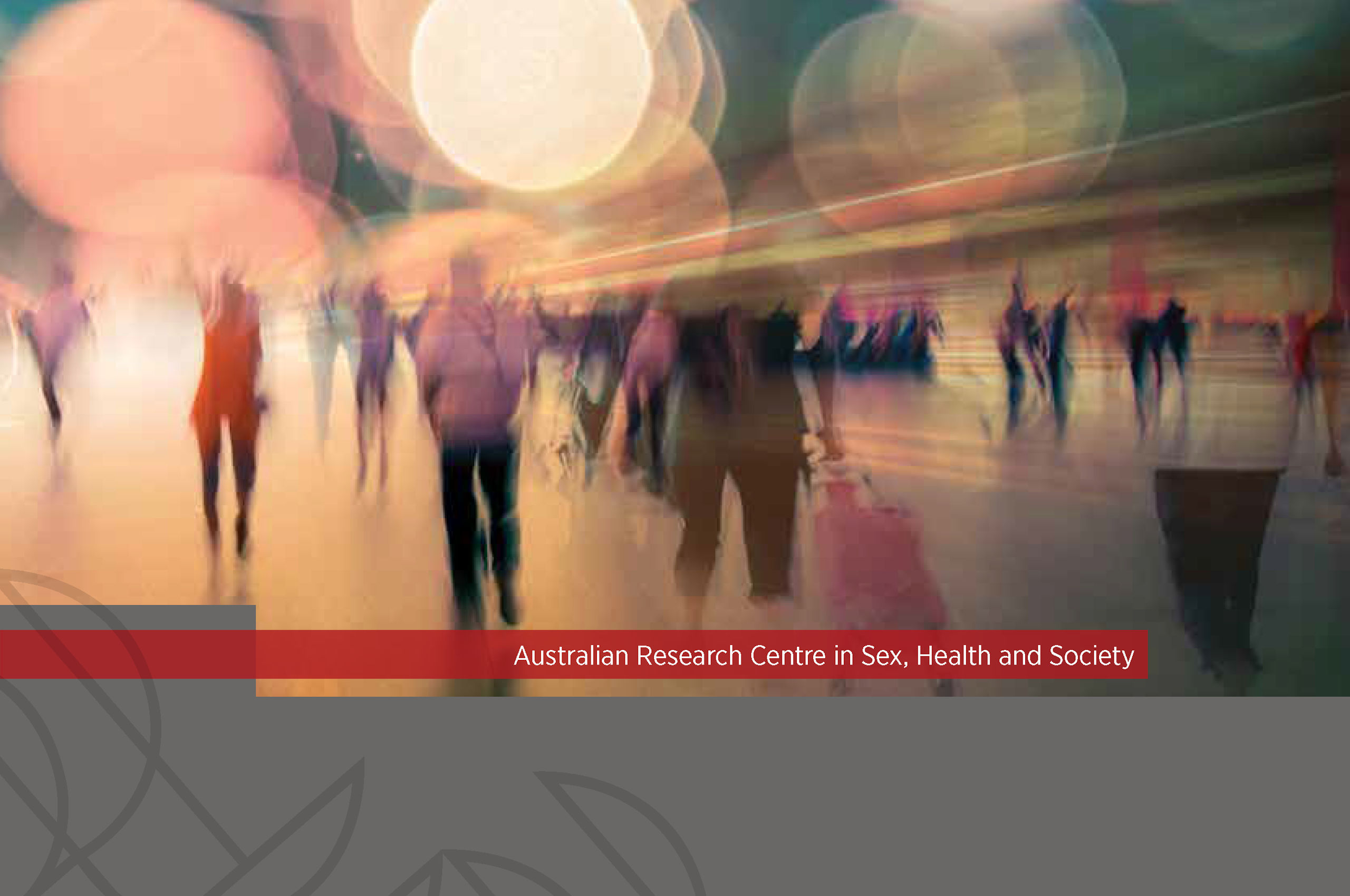 ARCSHS Annual Report 2016 Blurred and distorted image of people walking in a large area with motion streaks and lens flare