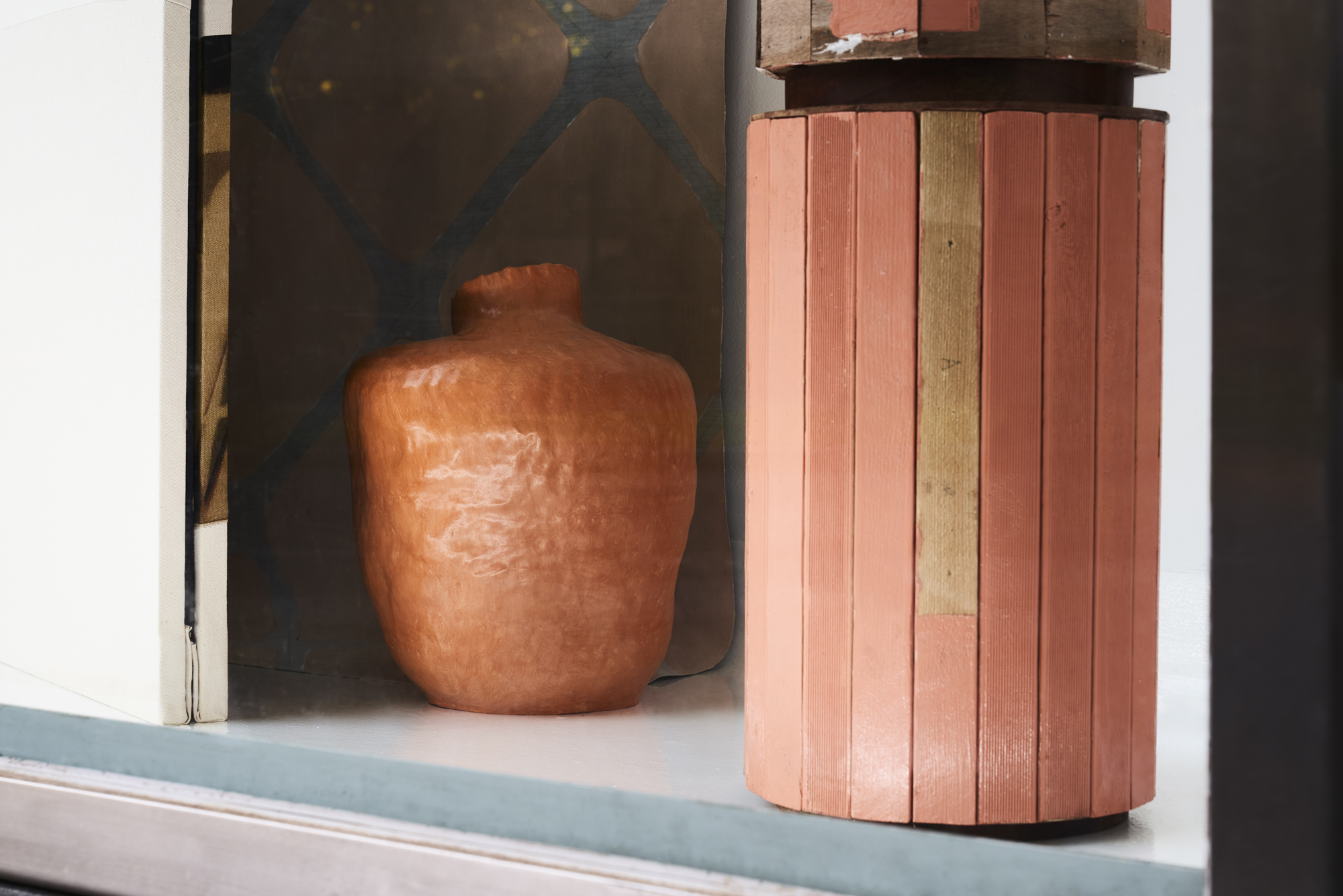 installation image of Dressings artwork in LAI facade