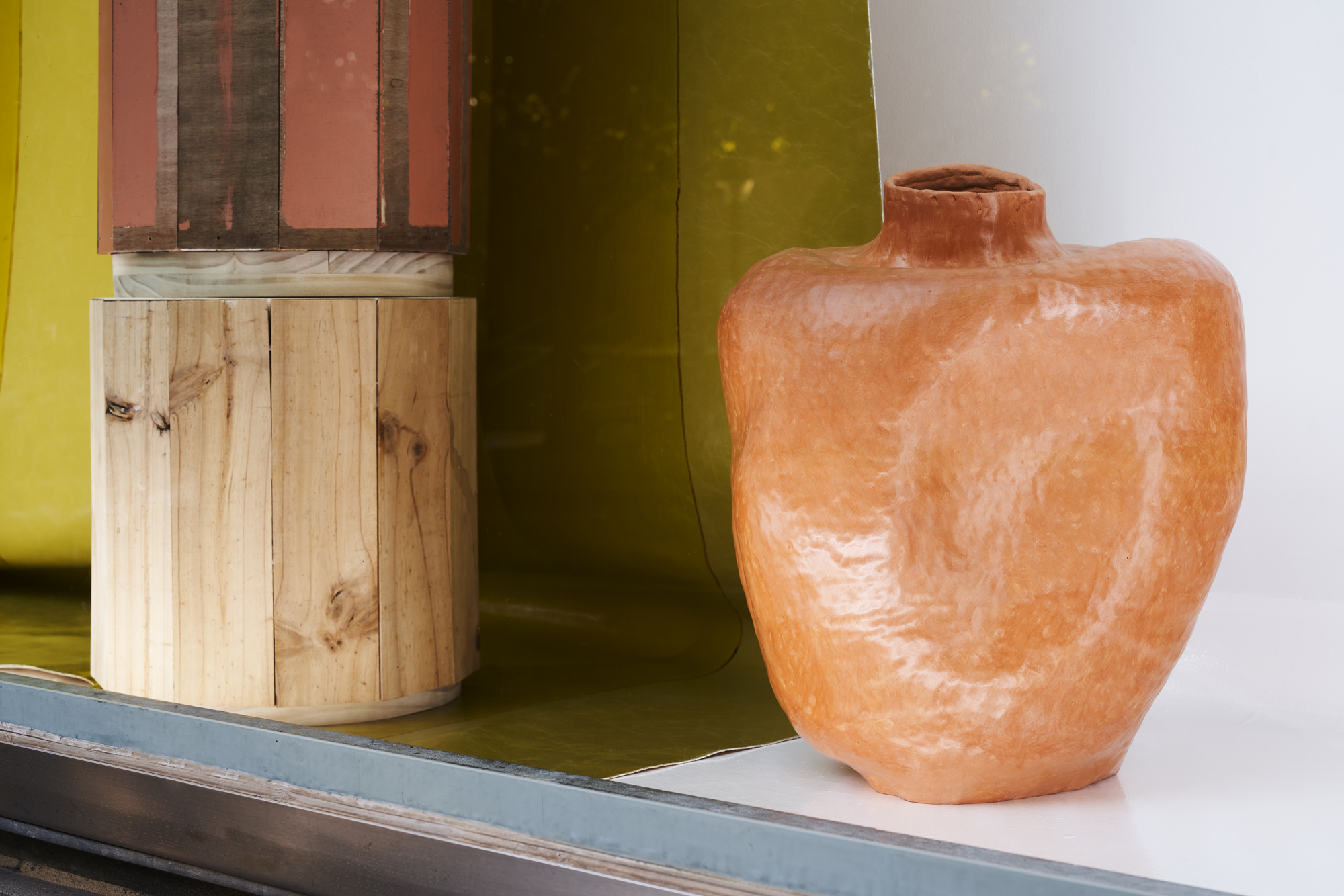 installation image of Dressings artwork in LAI facade