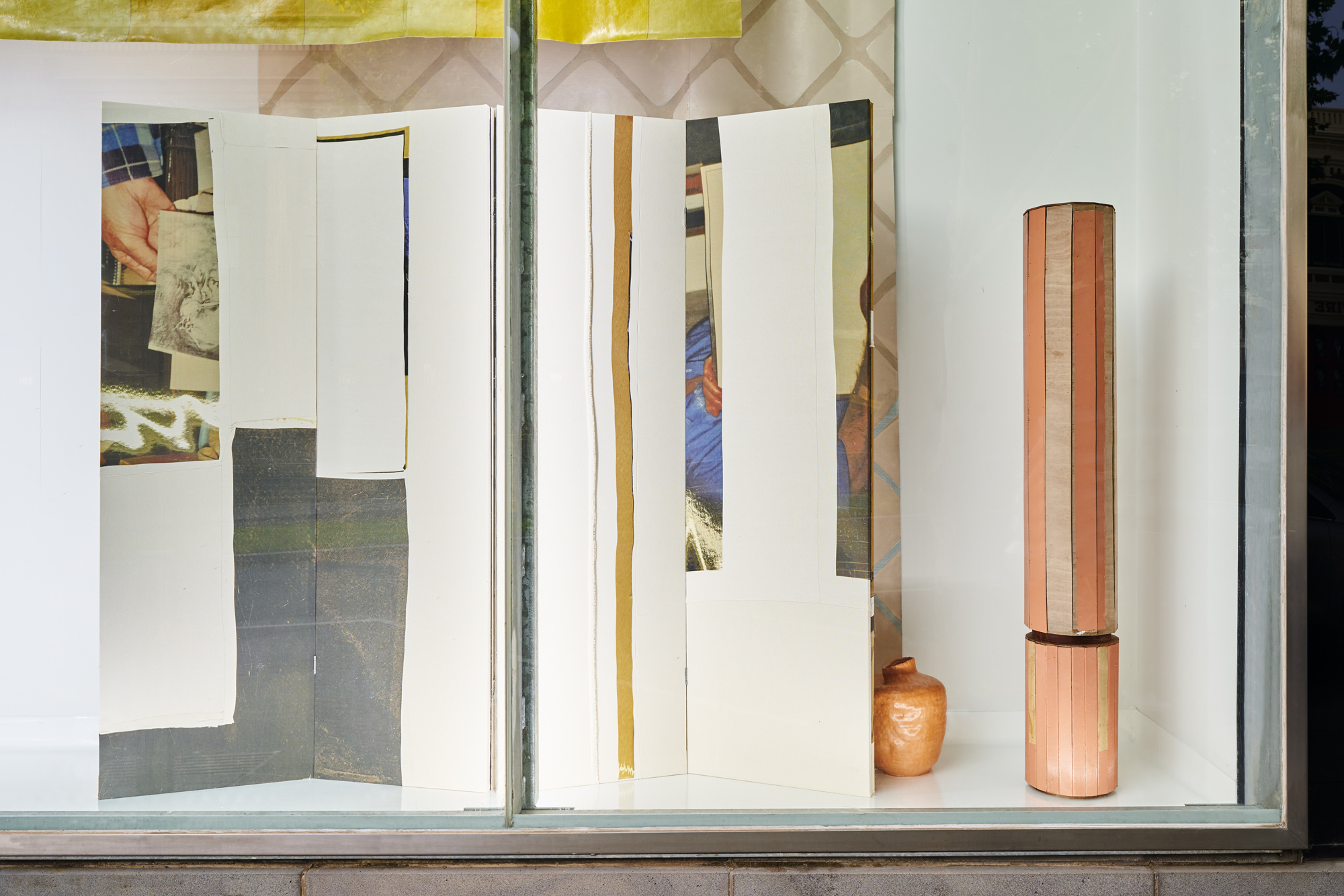 installation image of Dressings artwork in LAI facade