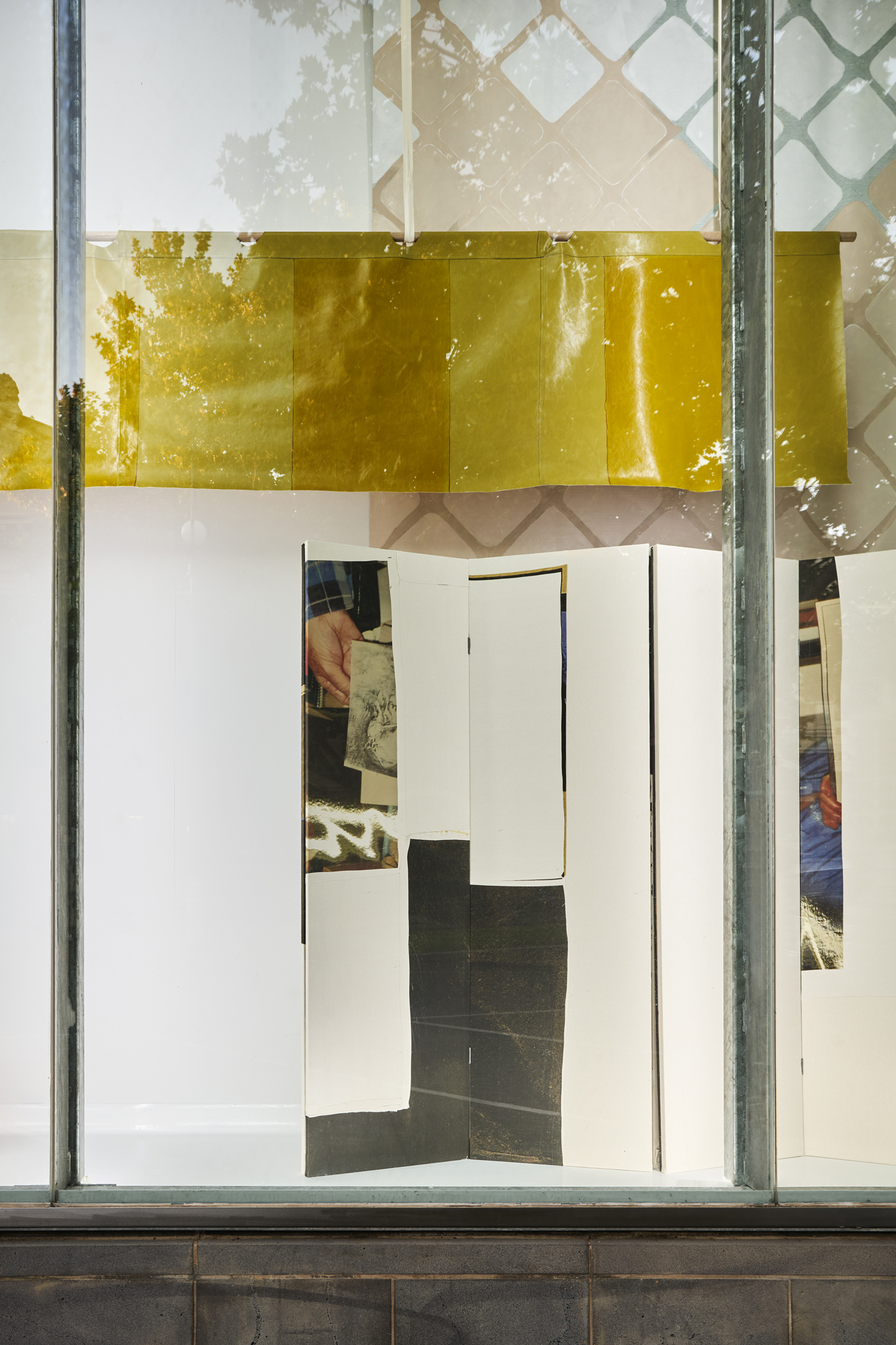 installation image of Dressings artwork in LAI facade