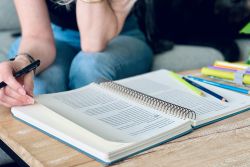 Taking notes in a textbook